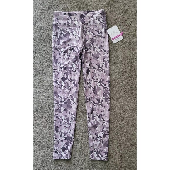 Athleta Girl High Rise Printed Chit Chat Leggins Fusion Camo Purple Size XXL/16 - Picture 2 of 11